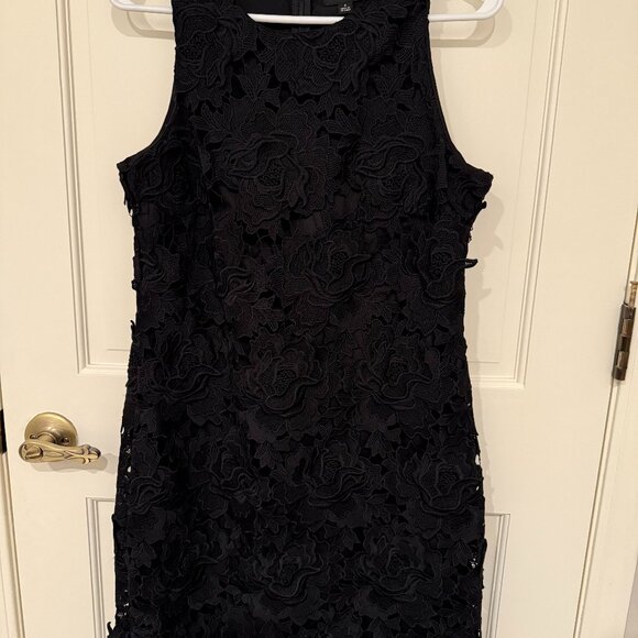 J CREW Black Lace Cocktail Dress Size 8 EUC - Picture 1 of 6